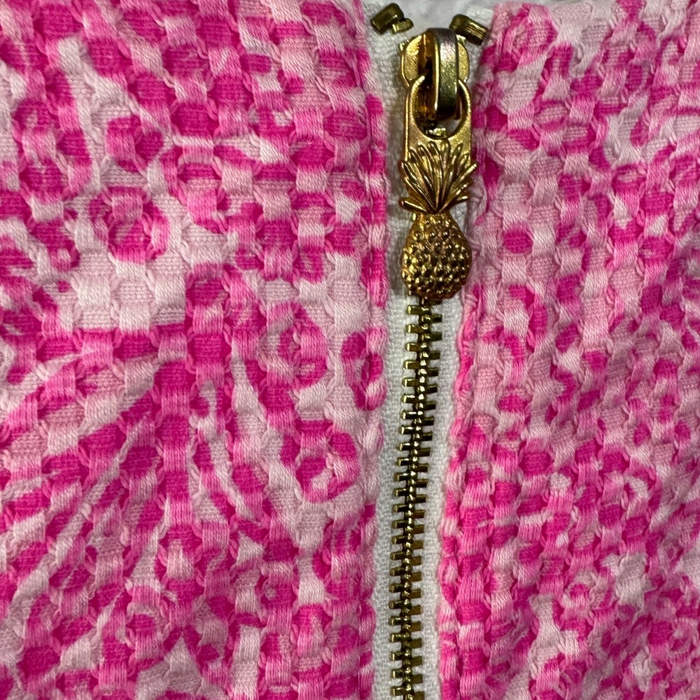 Lilly Pulitzer Pink Textured Knit Dress size 10-12 large lined - Picture 5 of 6